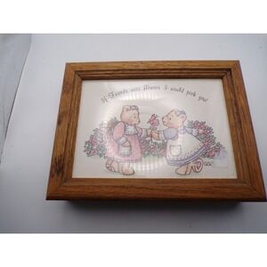 Vintage Charming Teddy‎ Bear If Friends Were Flowers Trinket Keepsake Box